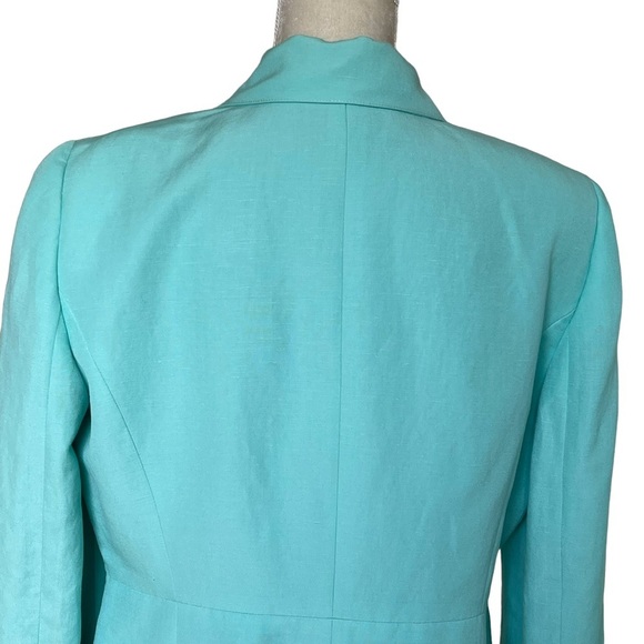 Tahari Women’s Linen Blend Snap Buttons Blazer Jacket Size 14P Mint Green - Picture 5 of 8